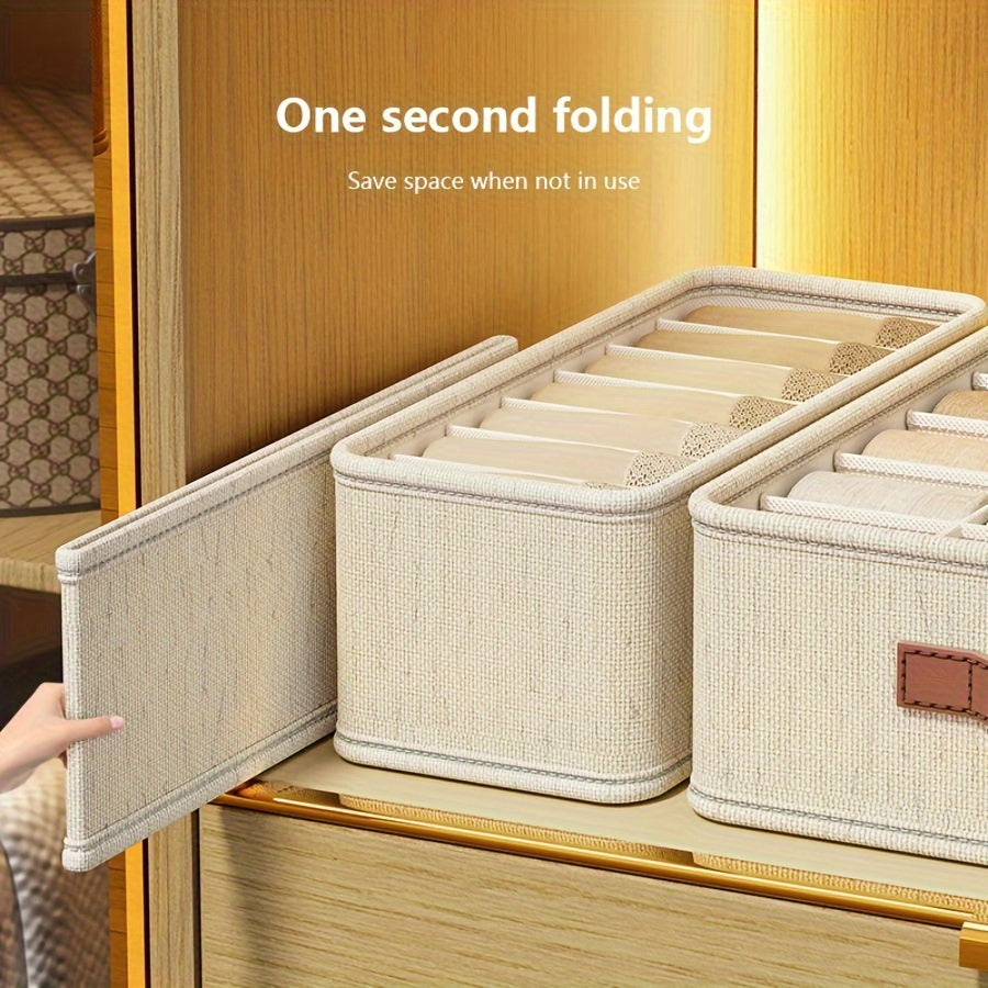 Space-Saving Wardrobe Organizer with Handle: Versatile Storage Box for Underwear, Socks, Pants, and More