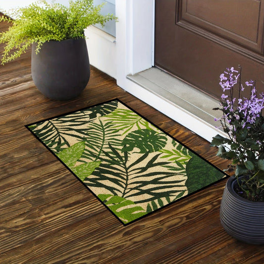 Welcome guests with this stain-resistant polyester floral area rug. This hand-wash only rectangle mat is perfect for entryways, living rooms, kitchens, bedrooms, and porches. Made with machine-made craftsmanship, this indoor accent carpet will add warmth