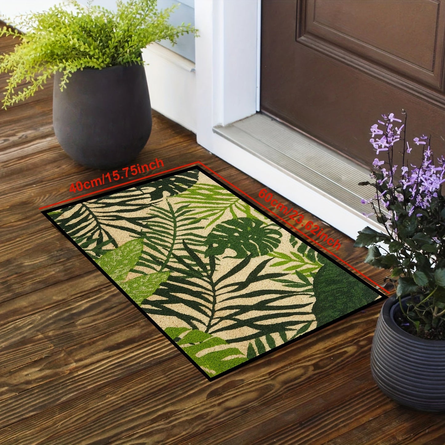 Welcome guests with this stain-resistant polyester floral area rug. This hand-wash only rectangle mat is perfect for entryways, living rooms, kitchens, bedrooms, and porches. Made with machine-made craftsmanship, this indoor accent carpet will add warmth