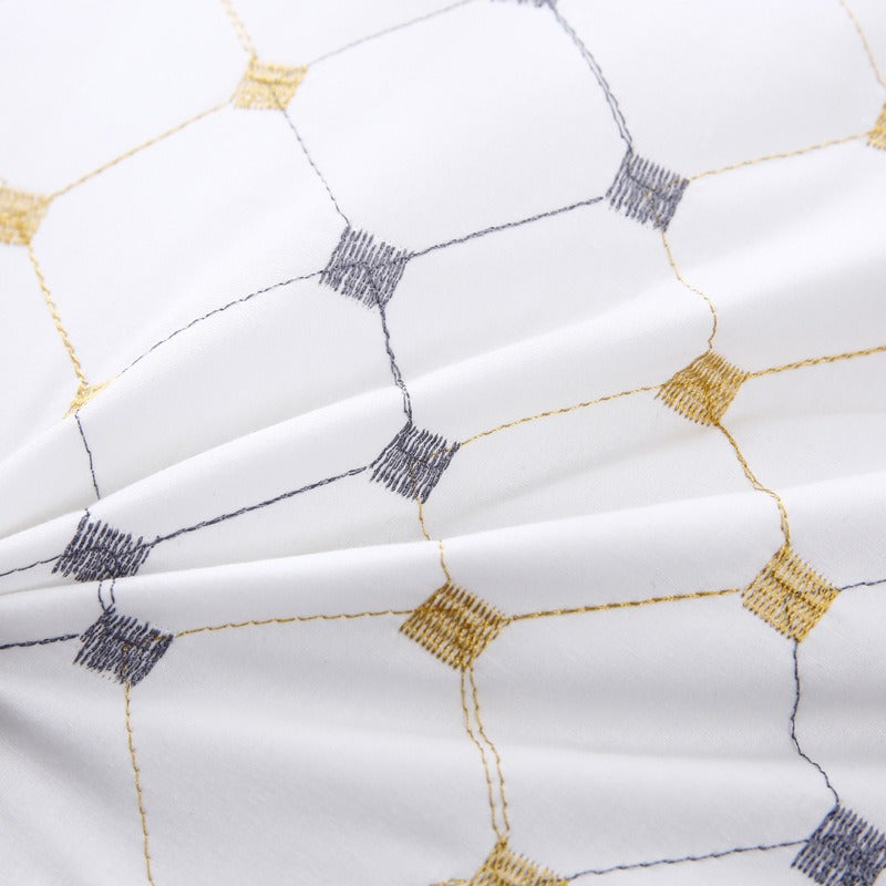 One piece of a premium hotel bed pillow designed specifically for cervical support while sleeping. This breathable down alternative pillow is ideal for side and back sleepers, and is skin-friendly and fluffy for a comfortable night's sleep.