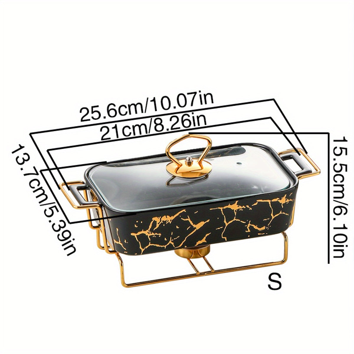 This Ceramic Casserole Dish with Lid and Iron Stand is ideal for use in your home kitchen, at parties, and in restaurants.