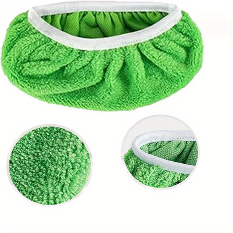 Get a set of 6 green reusable mop pads that are washable, durable, and highly absorbent for wet and dry floor cleaning. Made from high-quality polyester fiber, these mop pads are easy to attach and ideal for use on hardwood, tile, and linoleum floors.