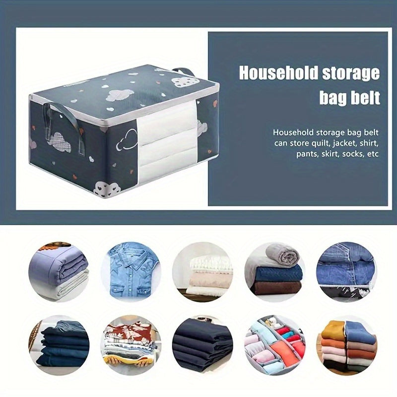 Collection of Foldable Storage Bags with Handles, Large Organizer for Dust and Moisture Prevention, Perfect for Blankets, Linens, and Relocation - Scentless, Battery-Free, Electricity-Free Operation, Fits Conveniently Under Bed