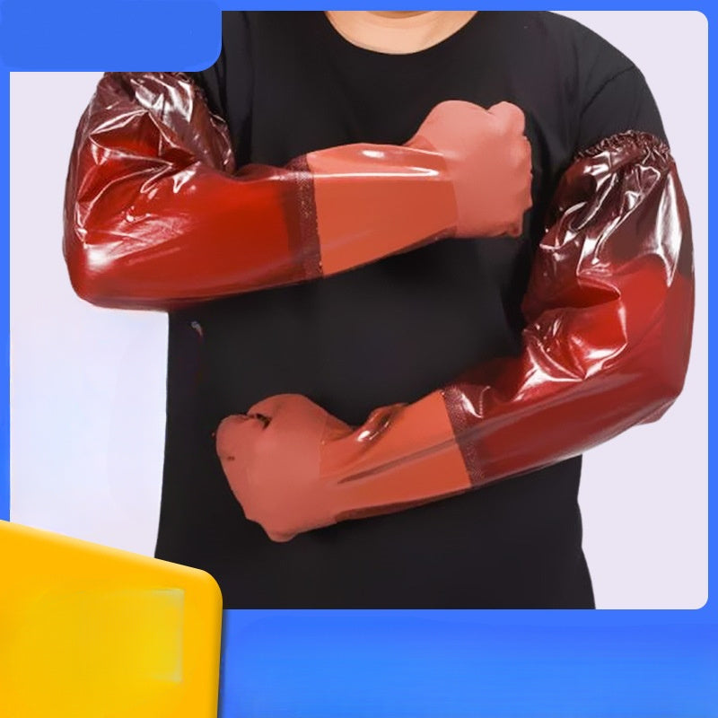 Long-lasting Waterproof Gloves for Men - Stab and Wear Resistant, Made of Thick PVC, Perfect for Kitchen, Bathroom, and Outdoor Activities. Secure Fit, Rubberized Grip, and Cut Resistant for Ultimate Kitchen Safety