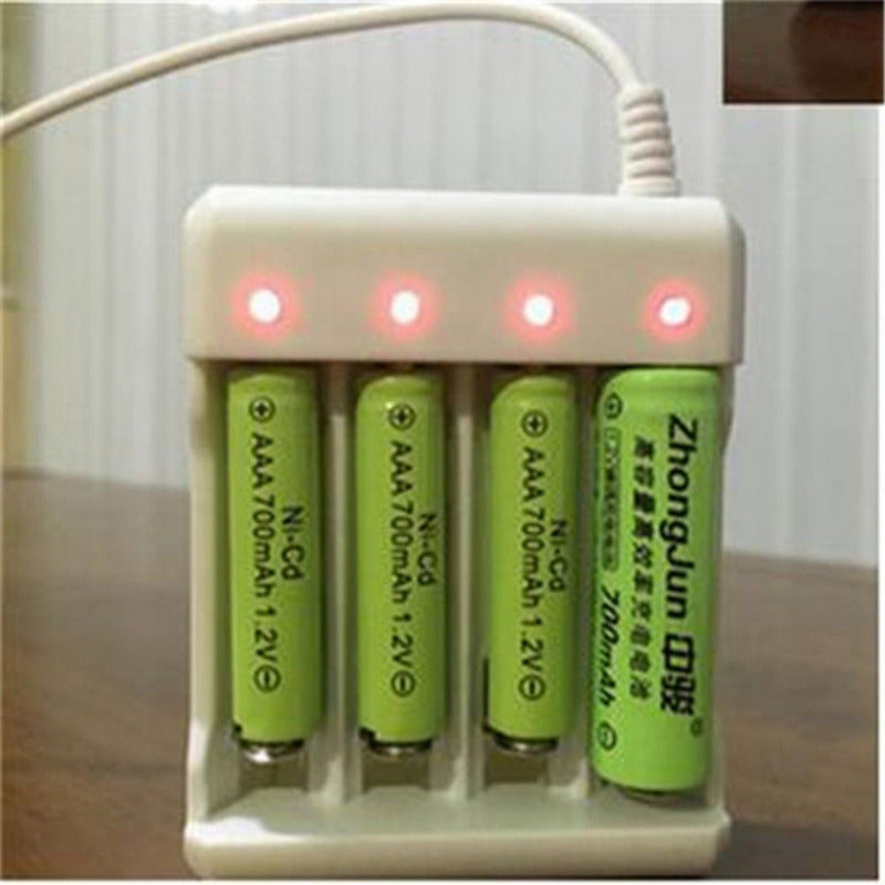 Rapid USB battery charger for AA/AAA & Lithium batteries with 4 slots - Smart & Compatible