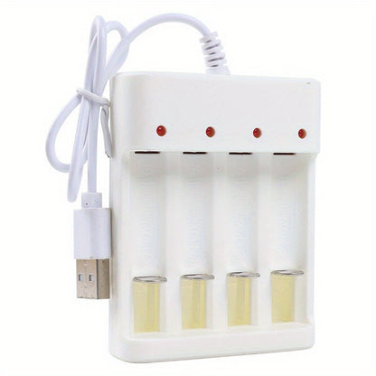 Rapid USB battery charger for AA/AAA & Lithium batteries with 4 slots - Smart & Compatible