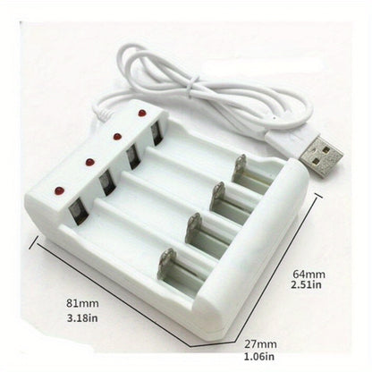 Rapid USB battery charger for AA/AAA & Lithium batteries with 4 slots - Smart & Compatible