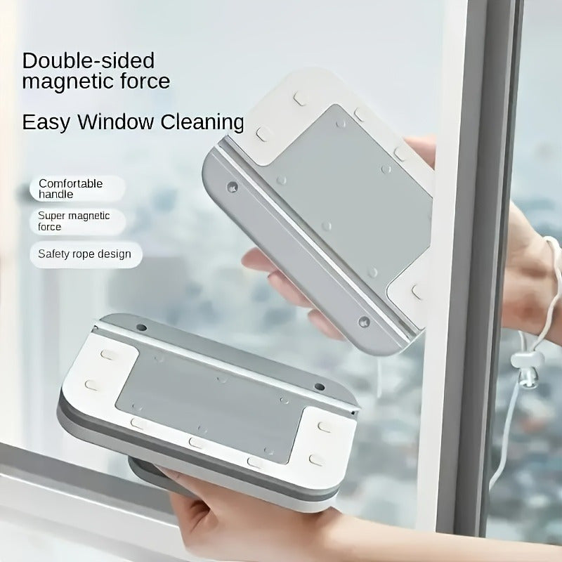 ProClean Magnetic Window Cleaner - Handheld Glass Wiper for High-Rise and Home Use, Includes Manual Plastic Cleaning Brush for Glass and Wall Surfaces, No Electricity Required