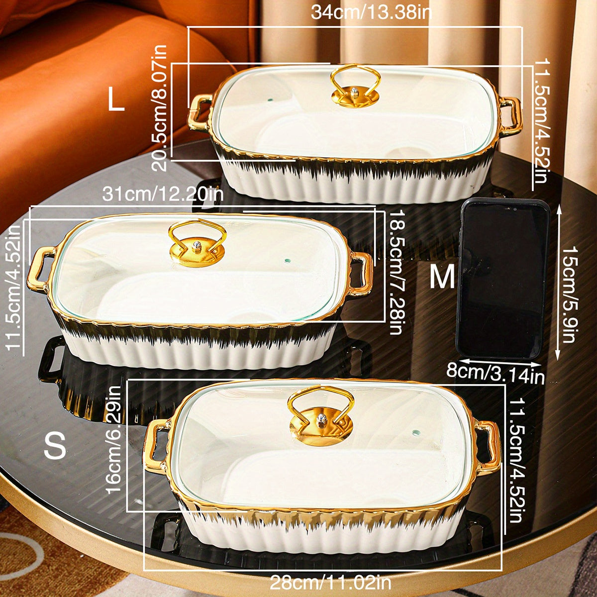 Stylish Ceramic Serving Set with Lid - Great for Soup, Sandwiches & More - Perfect for Home Entertaining & Kitchen Styling