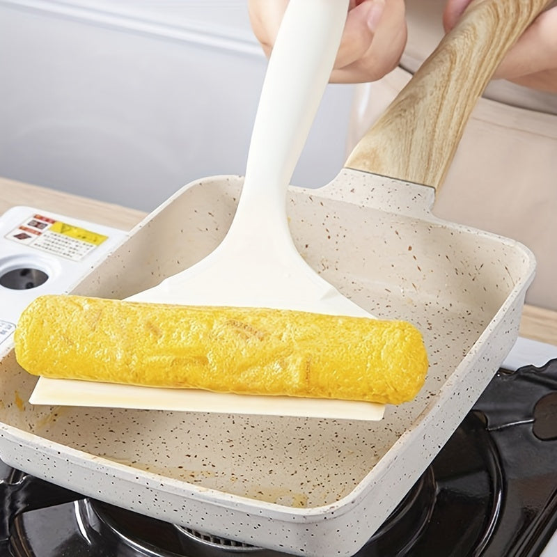 Silicone spatula tamagoyaki turner for non-stick and heat-resistant egg frying pan flipping, perfect for cooking eggs, pancakes, and steaks without the need for electricity. Ideal kitchen utensil.