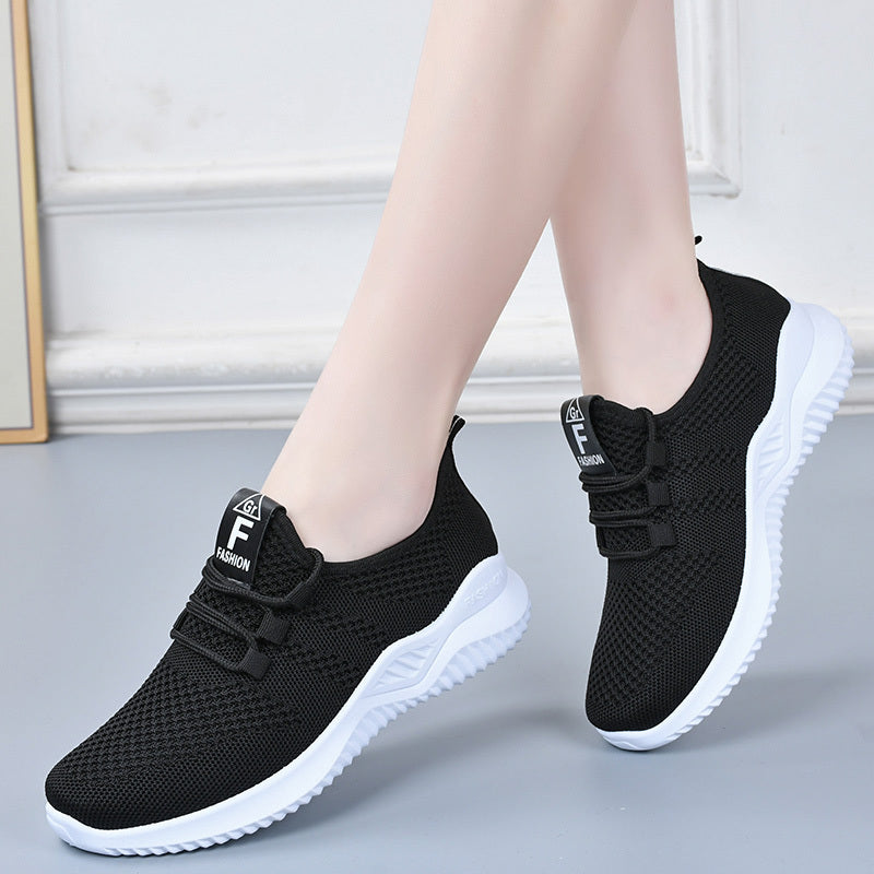 One pair of lightweight, breathable women's sports shoes suitable for vacations.