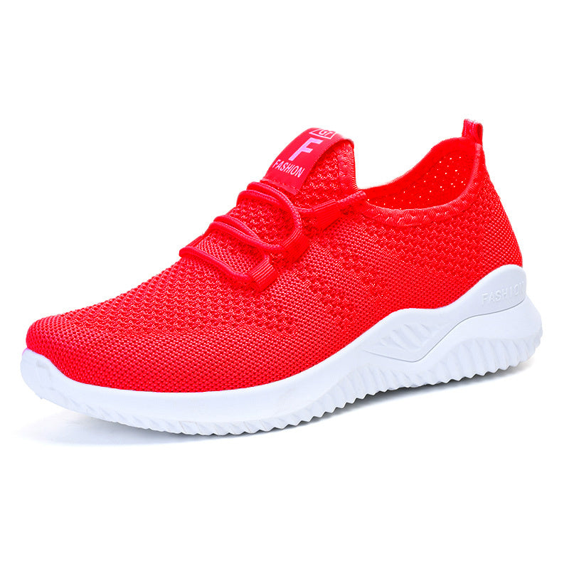 One pair of lightweight, breathable women's sports shoes suitable for vacations.