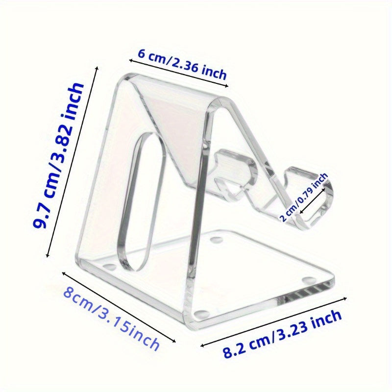 Универсальная прозрачная акриловая подставка для телефона - эргономичный настольный держатель с нескользящими накладками, отверстие для зарядки - мыть только вручную. Совместима со смартфонами 10,16-20,32 см - идеальный аксессуар для офисного стола