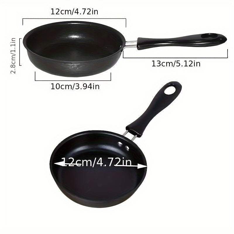 Multipurpose Mini Egg Frying Pan with Non-Stick Coating - Ideal for Any Meal of the Day | Works with Induction and Gas Stoves | Compact and Portable with Flat Bottom for Outdoor Cooking