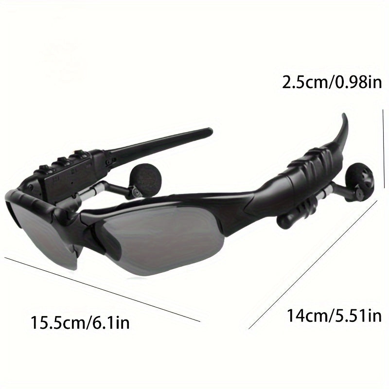 Wireless polarized fashion glasses with built-in mic and USB rechargeable feature. HiFi sound quality for music and calls, perfect for outdoor sports and driving. Comes with gift box.