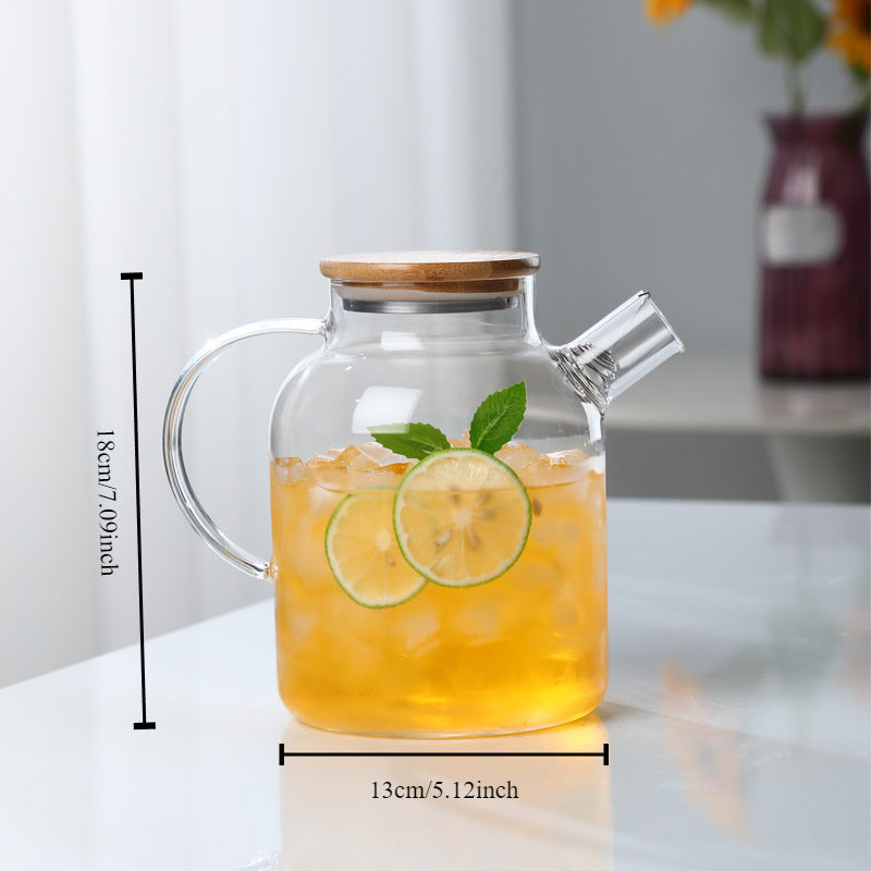 1800ml Large Glass Teapot from DIYmalls - Resistant to High Temperatures, Ideal for Blooming & Fruit Teas, Great Kitchen Gift Choice