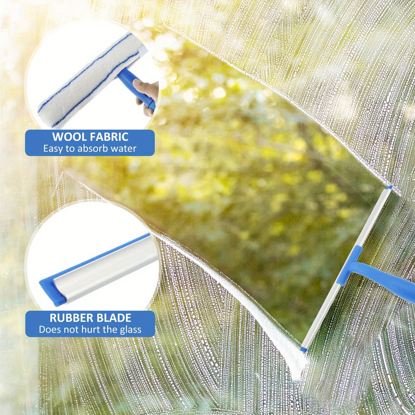 Window cleaning just got easier with our Professional Window Cleaning Kit. This set includes an adjustable stainless steel pole, a durable rubber squeegee, and a scrubber. Perfect for cleaning car windows, home windows, shower doors, and more. Say