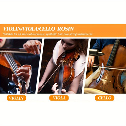 High-quality handmade rosin for violin and cello, reduces dust, improves sound and sensitivity, perfect for performances.