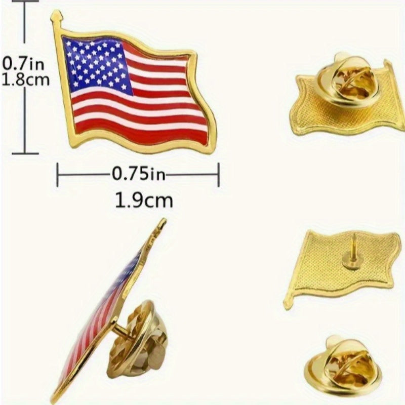 USA Lapel Pins available in sets of 10, 30, 50, or 100 - Unisex Patriotic American Flag Pins for all Occasions