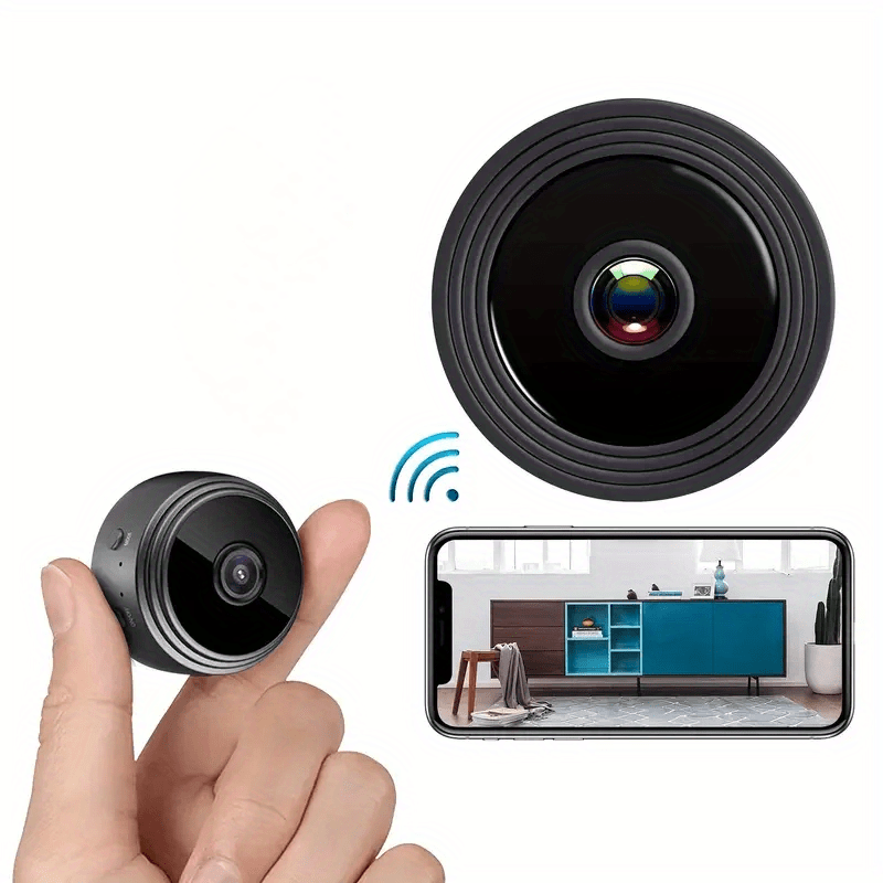 TERUHAL 480p WiFi Security Camera with Mobile App Control, Rechargeable Lithium Polymer Battery, Dual Power USB/Battery, Indoor Surveillance for Smart Homes.