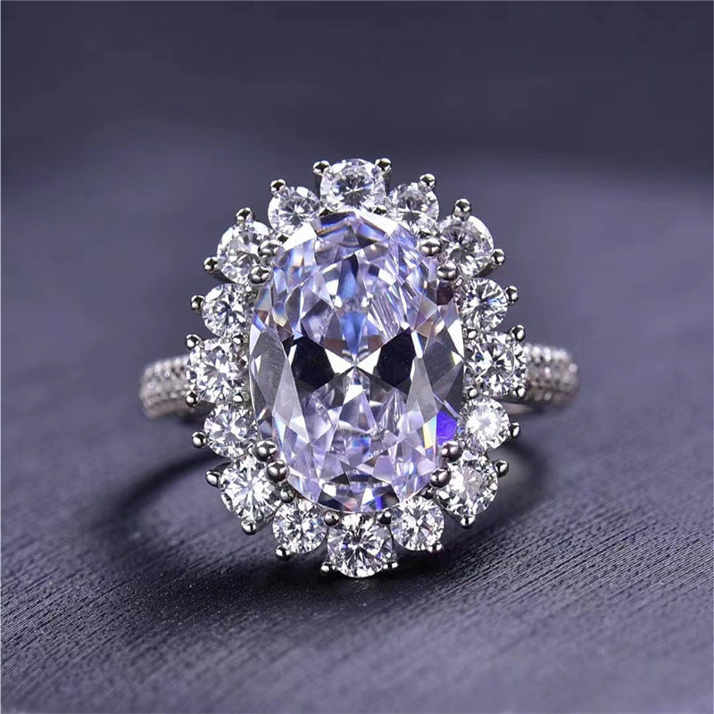 Beautiful 8 Carat Flower Design Moissanite Ring in 925 Silver - Ideal for Men and Women, Perfect for Engagement, Wedding, Anniversary, and Everyday Wear - Features 18K Golden Plating