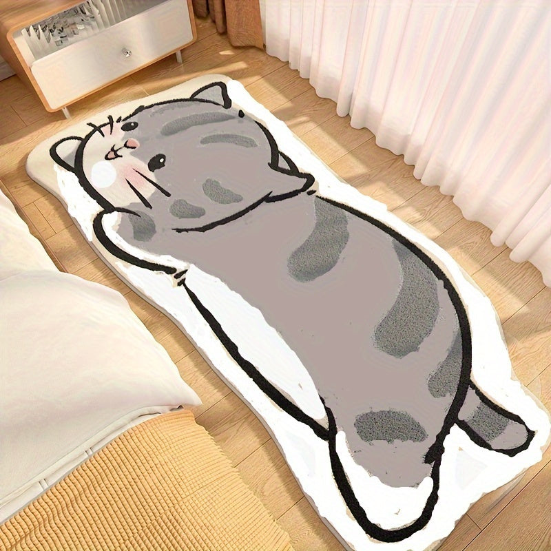 Area rug shaped like cartoon animals - adorable plush mat for bedroom, hand washable and soft polyester blend, perfect for room decor and indoor use. Choose from cute bear and panda designs.