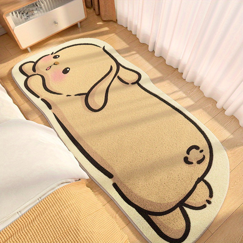 Area rug shaped like cartoon animals - adorable plush mat for bedroom, hand washable and soft polyester blend, perfect for room decor and indoor use. Choose from cute bear and panda designs.