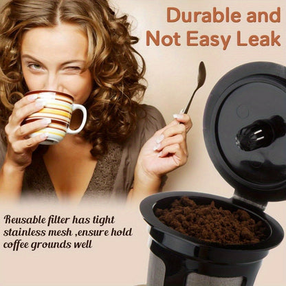 Get 3 out of 6 Reusable K CUPS from LivingAid that are compatible with Keurig Brewers 1.0 or 2.0. These Coffee Filters are made from Stainless Mesh and can be used as a solo filter replacement.