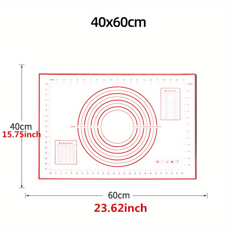 Essential Kitchen Gadget: Non-Stick Silicone Pastry Mat for Pizza, Cakes, and Cookies - Extra-Large Size 60.2cm x 39.88cm - Food-Safe and Perfect for Baking and Dough Rolling