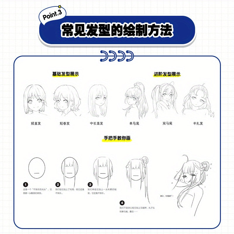 Essentials for creating comics: Chinese version, featuring hairstyles and personalities.