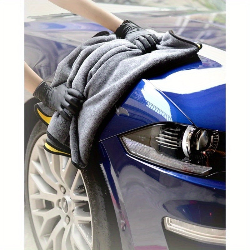 Large microfiber towel for washing and drying cars, ideal for car care detailing.