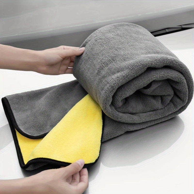 Large microfiber towel for washing and drying cars, ideal for car care detailing.