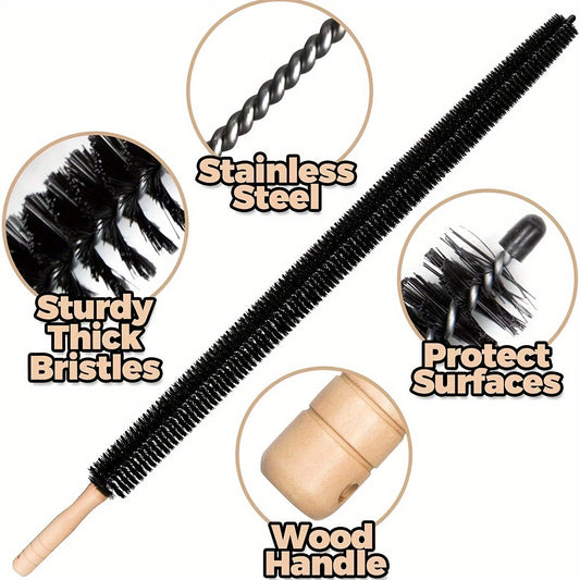 The Sturdy Stainless Steel Bristles & Rubber Tip Flexible Dryer Vent Cleaning Kit - Perfect for Most Dryers & Vacuums, Great Housewarming Gift for Homeowners, Surface Protection and Complete Flexibility