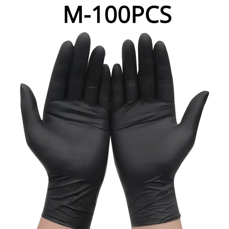 Pack of 100/50 Black Disposable Nitrile Gloves - No Latex or Powder, Ideal for Tattooing, Manicures, and Salon Sanitation, Single-Use Protective Gear