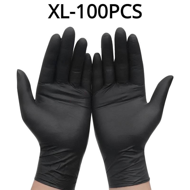 Pack of 100/50 Black Disposable Nitrile Gloves - No Latex or Powder, Ideal for Tattooing, Manicures, and Salon Sanitation, Single-Use Protective Gear