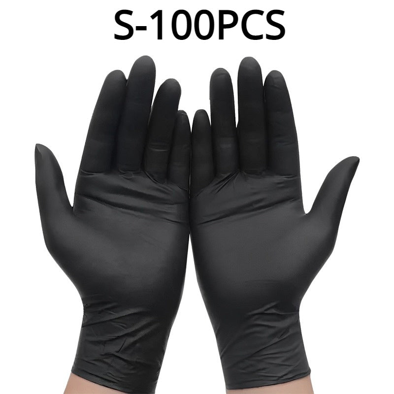 Pack of 100/50 Black Disposable Nitrile Gloves - No Latex or Powder, Ideal for Tattooing, Manicures, and Salon Sanitation, Single-Use Protective Gear