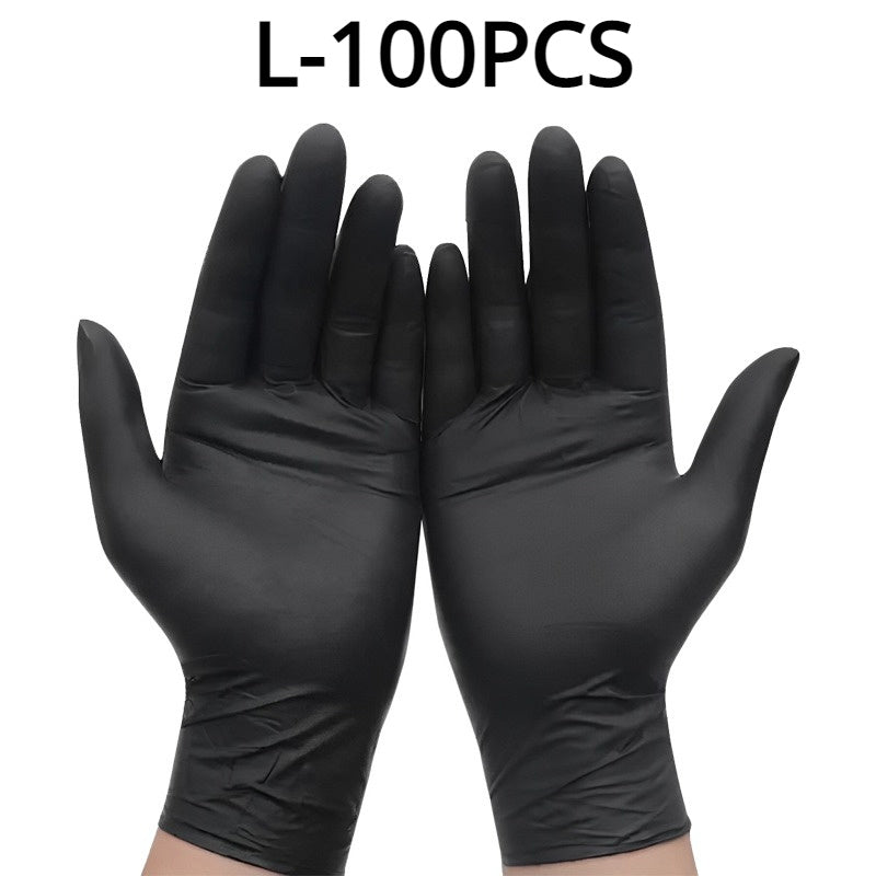 Pack of 100/50 Black Disposable Nitrile Gloves - No Latex or Powder, Ideal for Tattooing, Manicures, and Salon Sanitation, Single-Use Protective Gear