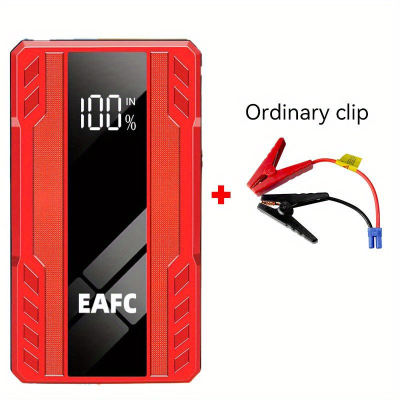 EAFC 1200A Portable Car Jump Starter with USB Type-C Rechargeable, LED Lighting, Digital Display for 3.0L Petrol & Diesel Engines - Emergency Auto Starting Device.