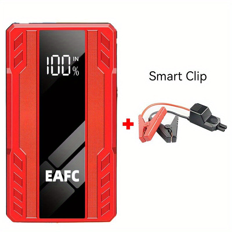 EAFC 1200A Portable Car Jump Starter with USB Type-C Rechargeable, LED Lighting, Digital Display for 3.0L Petrol & Diesel Engines - Emergency Auto Starting Device.