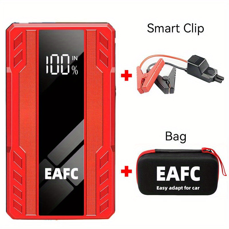 EAFC 1200A Portable Car Jump Starter with USB Type-C Rechargeable, LED Lighting, Digital Display for 3.0L Petrol & Diesel Engines - Emergency Auto Starting Device.