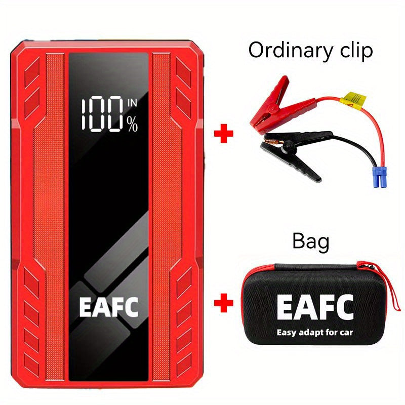 EAFC 1200A Portable Car Jump Starter with USB Type-C Rechargeable, LED Lighting, Digital Display for 3.0L Petrol & Diesel Engines - Emergency Auto Starting Device.