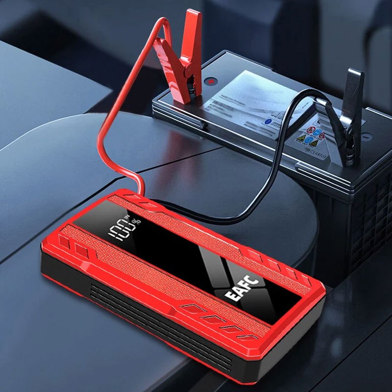 EAFC 1200A Portable Car Jump Starter with USB Type-C Rechargeable, LED Lighting, Digital Display for 3.0L Petrol & Diesel Engines - Emergency Auto Starting Device.