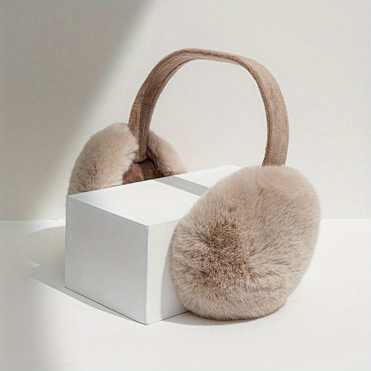 Warm and snug fleece earmuffs designed for women - featuring a stretchable, knitted design and plush lining to keep ears toasty during winter. Ideal for cycling and various outdoor activities.