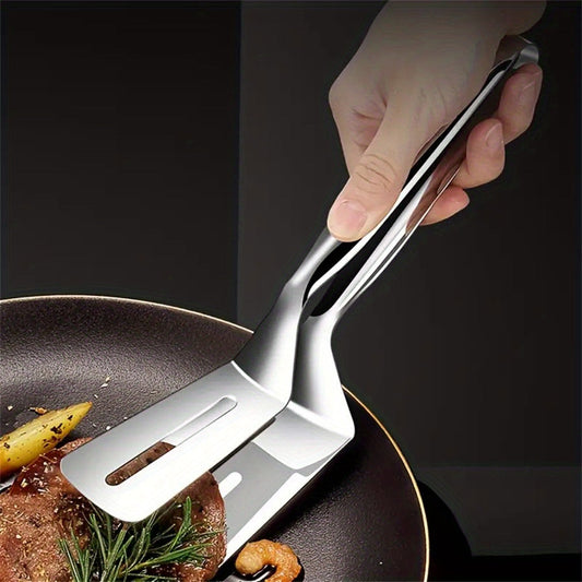 A set of thickened spatulas made of stainless steel (available in 1pc or 3pcs) - Ideal for flipping steak, fish, and pancakes in the kitchen - Non-slip design and anti-scald feature for safe cooking.