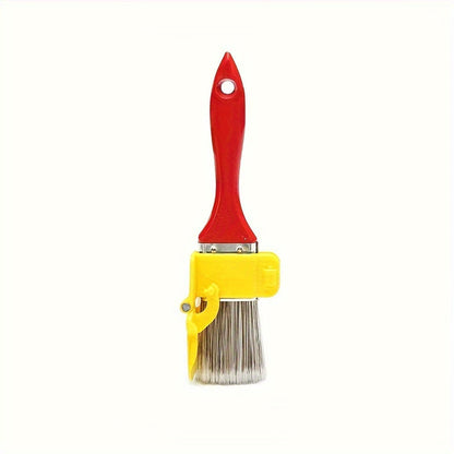 The Painter's Edge Brush is a versatile 2-in-1 tool featuring a color separation guide for precise painting. With a durable plastic handle, this multi-use DIY tool is perfect for edging frames, walls, windows, and ceilings. No electricity is needed