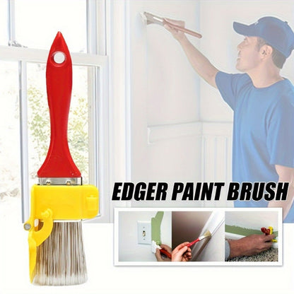 The Painter's Edge Brush is a versatile 2-in-1 tool featuring a color separation guide for precise painting. With a durable plastic handle, this multi-use DIY tool is perfect for edging frames, walls, windows, and ceilings. No electricity is needed