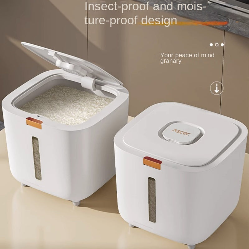 Essential Kitchen Organization: Premium Airtight Rice Dispenser - Keeps Rice, Cereals, Grains, and Flours Fresh with Insect and Moisture Proof Food-Grade Plastic Storage Container