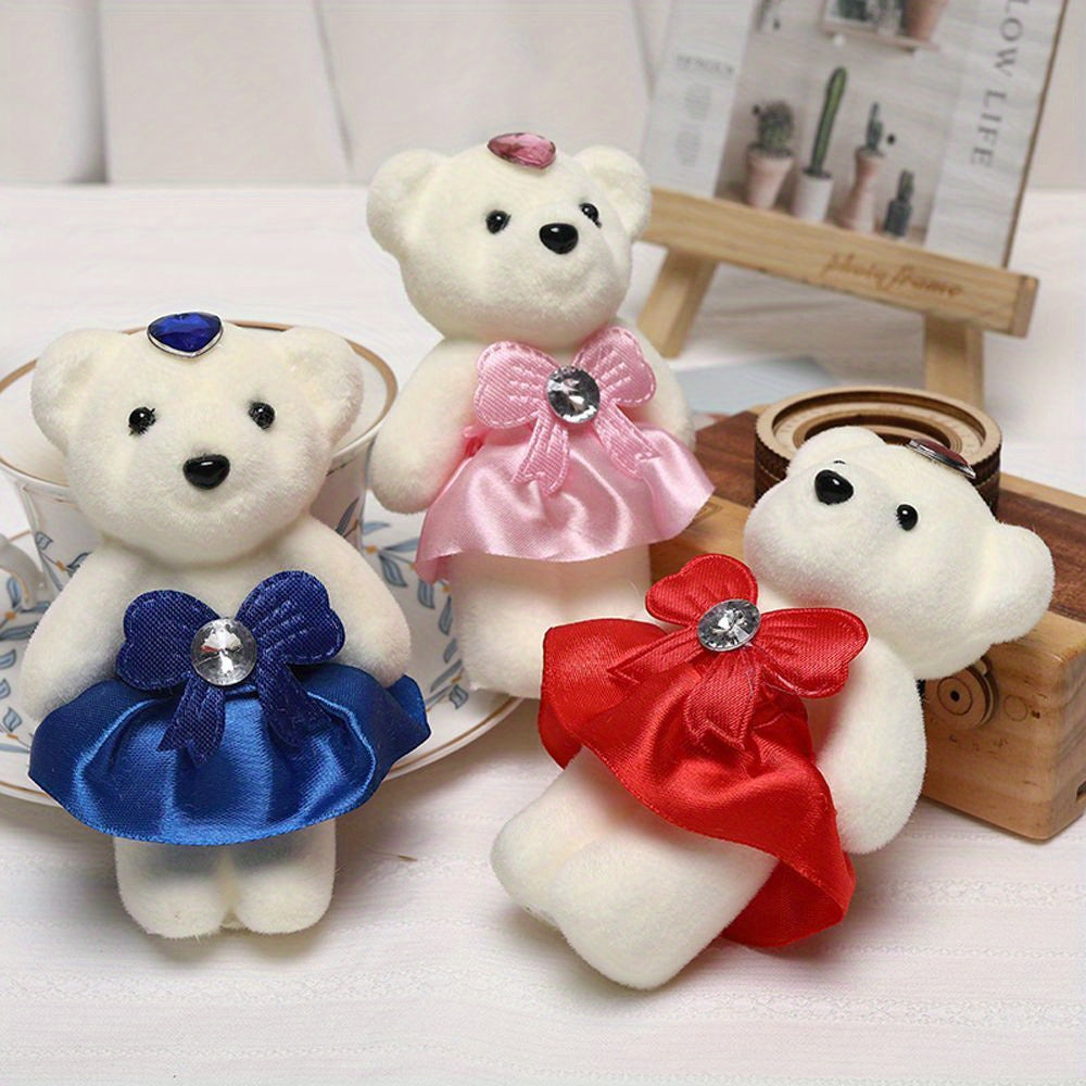 Small bear bouquet with 10 pieces for birthdays, weddings, Valentine's Day, featuring hard foam and plush materials.