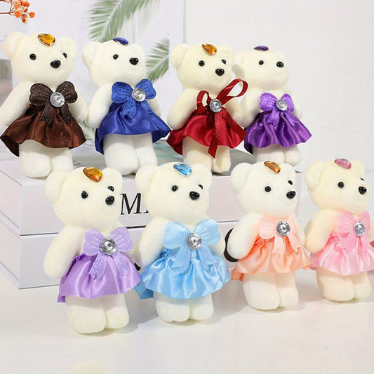 Small bear bouquet with 10 pieces for birthdays, weddings, Valentine's Day, featuring hard foam and plush materials.