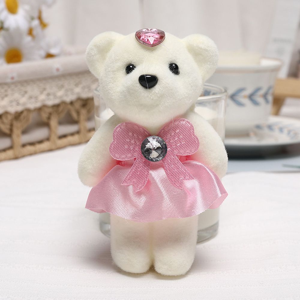 Small bear bouquet with 10 pieces for birthdays, weddings, Valentine's Day, featuring hard foam and plush materials.